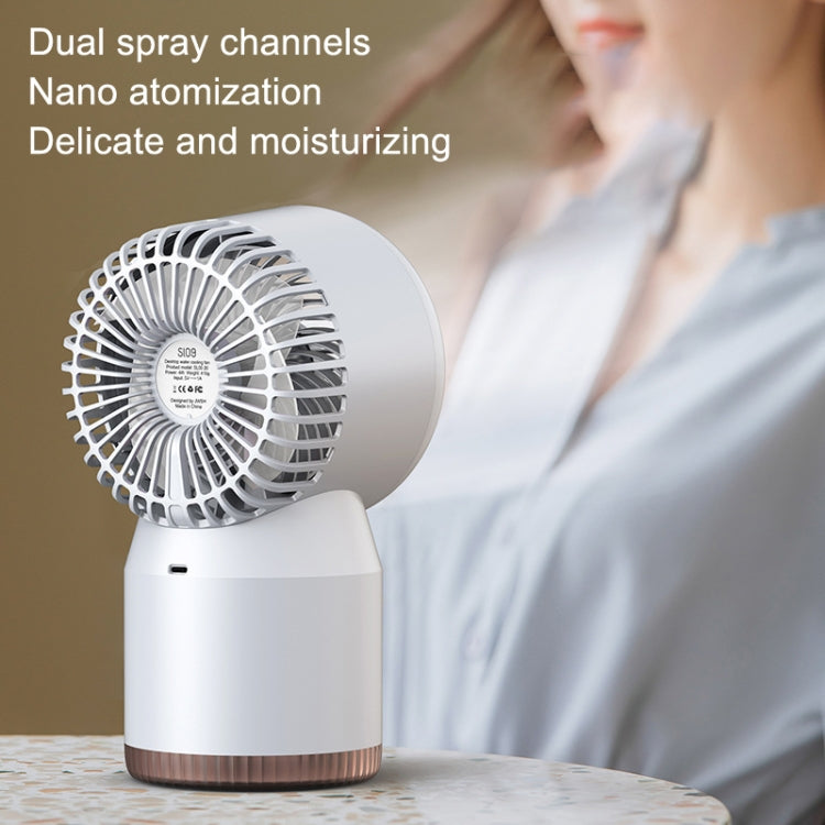 Spray Humidified LED Digital Display Office Home Fan, Style: USB Direct Plug(White) - Consumer Electronics by buy2fix | Online Shopping UK | buy2fix