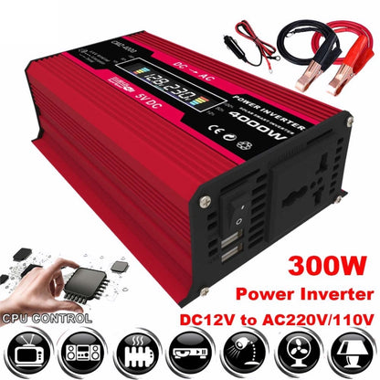 Solar Power System Inverters+30A Controller+18W 18V Solar Panel, Specification: Red 12V To 220V - Charger by buy2fix | Online Shopping UK | buy2fix