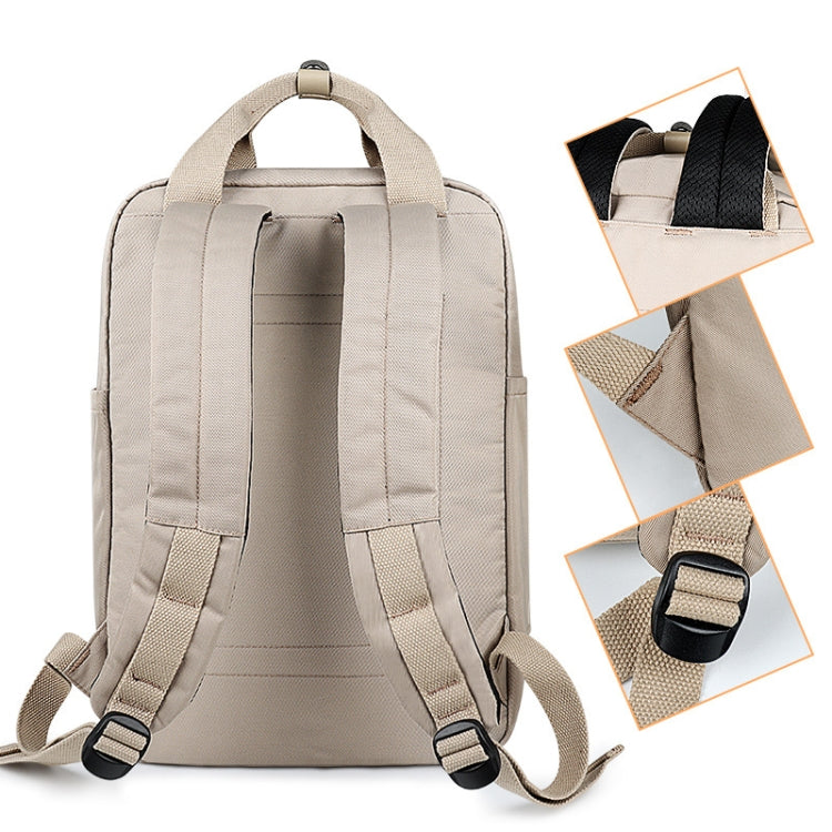 SJ05 Multifunctional Waterproof Laptop Bag, Size: 13 inch-15.6 inch(Khaki) - Backpack by buy2fix | Online Shopping UK | buy2fix