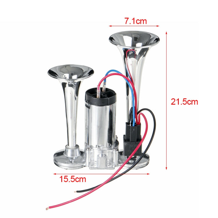 ST-1018S 600DB Double-tube Metal Conjoined Electric Pump Car Horn with Relay - In Car by buy2fix | Online Shopping UK | buy2fix