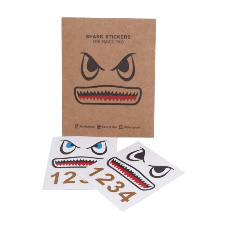 3 Sets Drone Shark Emoji Body Sticker Battery Sticker(Blue Black) - DJI & GoPro Accessories by buy2fix | Online Shopping UK | buy2fix