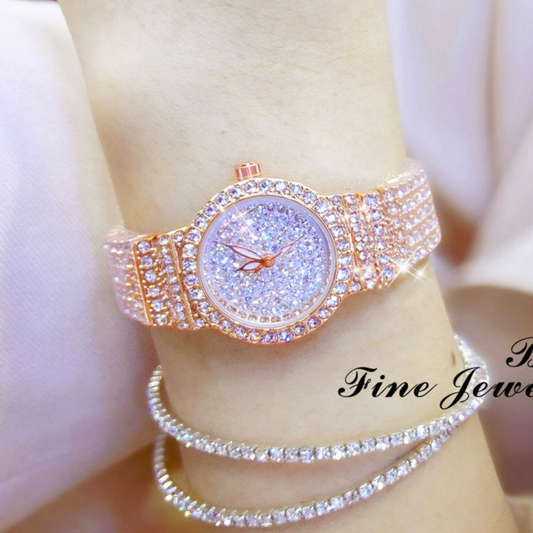 BS Bee Sister  FA1101 Women Chain Watch Starry Diamonds Wrist watch(Rose Gold Diamonds Surface) - Alloy Watches by BS Bee Sister | Online Shopping UK | buy2fix