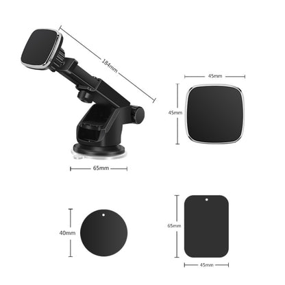 Telescopic Suction Cup Magnetic Suction Car Navigation Desktop Phone Bracket(Black) - In Car by buy2fix | Online Shopping UK | buy2fix