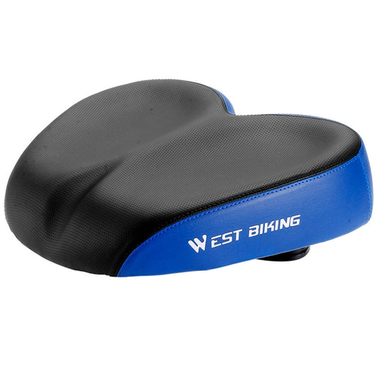 WEST BIKING Bicycle Widened And Comfortable Shock Absorbing Saddle(Black Blue) - Outdoor & Sports by WEST BIKING | Online Shopping UK | buy2fix