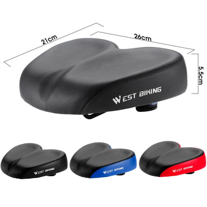 WEST BIKING Bicycle Widened And Comfortable Shock Absorbing Saddle(Black Blue) - Outdoor & Sports by WEST BIKING | Online Shopping UK | buy2fix