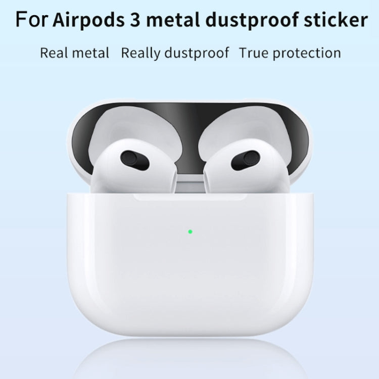 2 PCS Headphone Inner Cover Sticker Dustproof Protective Film For Airpods 3(Black) - Protective Sticker by buy2fix | Online Shopping UK | buy2fix