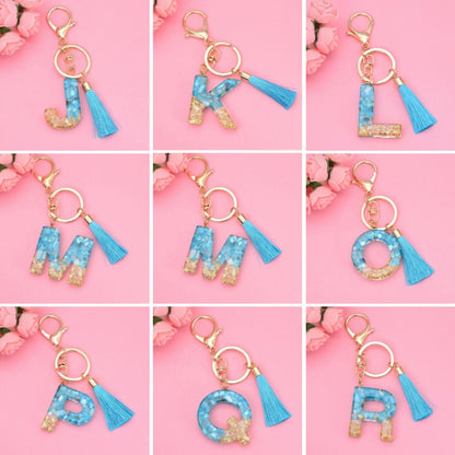 2 PCS English Alphabet Epoxy Tassel Keychain Bag Pendant(R) - In Car by buy2fix | Online Shopping UK | buy2fix