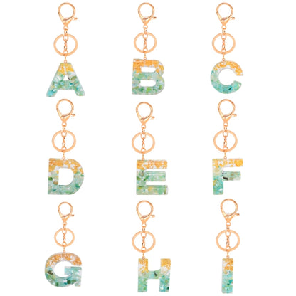 2 PCS Gold Foil Epoxy English Letter Keychain Bag Pendant(A) - In Car by buy2fix | Online Shopping UK | buy2fix