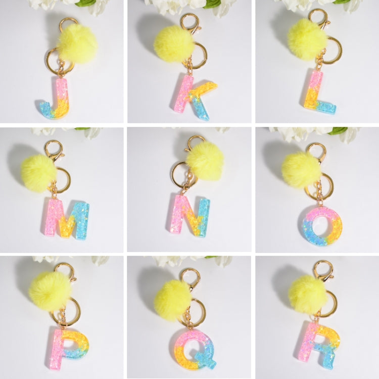 2 PCS Crystal Epoxy Rainbow Color Keychain Hair Ball Ladies Bag Pendant(R) - In Car by buy2fix | Online Shopping UK | buy2fix