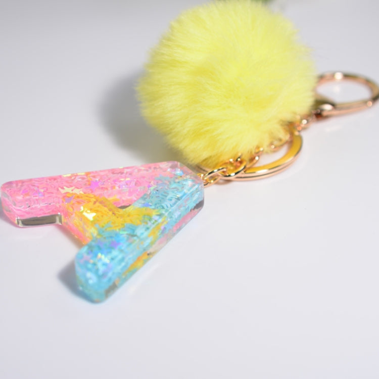 2 PCS Crystal Epoxy Rainbow Color Keychain Hair Ball Ladies Bag Pendant(E) - In Car by buy2fix | Online Shopping UK | buy2fix