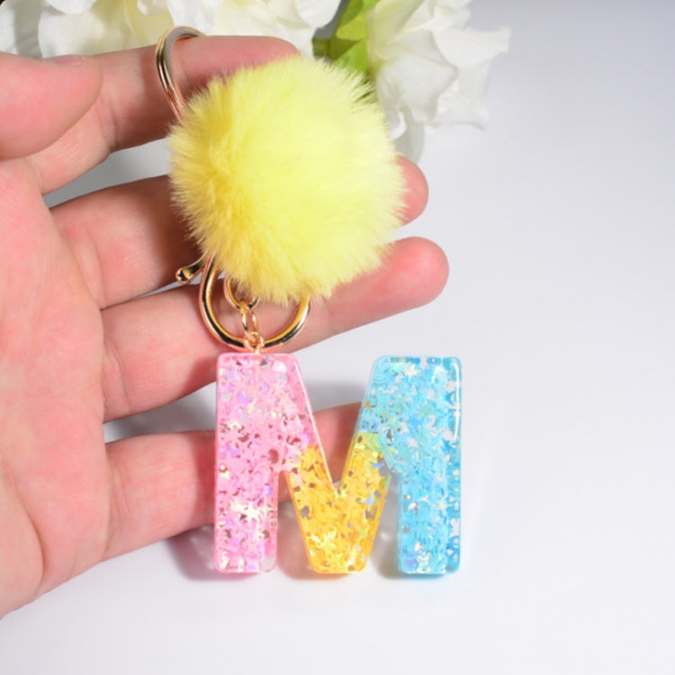 2 PCS Crystal Epoxy Rainbow Color Keychain Hair Ball Ladies Bag Pendant(U) - In Car by buy2fix | Online Shopping UK | buy2fix