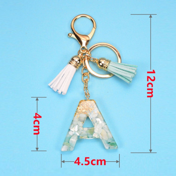 2 PCS Gold Foil English Letter Tassel Keychain Bag Decoration Pendant(U) - In Car by buy2fix | Online Shopping UK | buy2fix