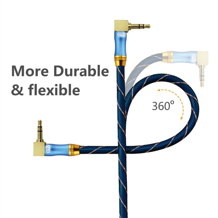 EMK 90-Degree Car 3.5mm Audio Cable Extension Cable, Cable Length: 2M(Blue) - Aux Cable by EMK | Online Shopping UK | buy2fix