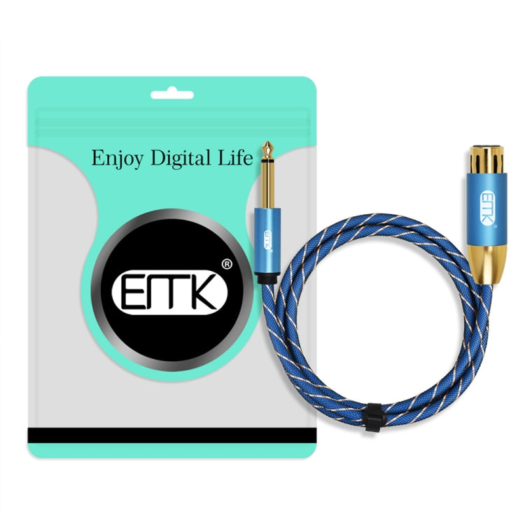 EMK KN603 2Pin 6.5mm Canon Line Balanced Audio Microphone Line,Cable Length: 0.5m(Blue) - Microphone Audio Cable & Connector by EMK | Online Shopping UK | buy2fix