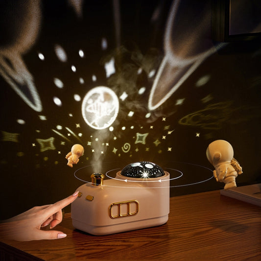 Retro Steam Train Air Humidifier USB Night Light Atmosphere Decor Lamp, Color: White-Projection - Home & Garden by buy2fix | Online Shopping UK | buy2fix