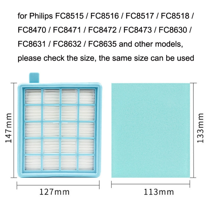 Filterx2+Filter Cottonx6+Air Filter Cottonx4 Vacuum Cleaner Accessories For Philips FC8471 / FC8630 / FC9322 - Consumer Electronics by buy2fix | Online Shopping UK | buy2fix