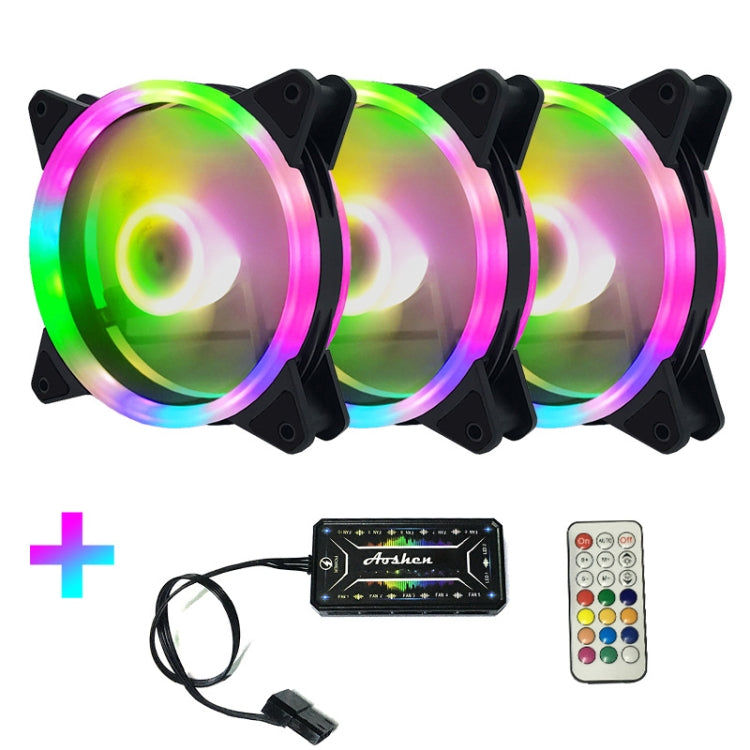 Computer CPU RGB luminous Radiator 3 Fans+Remote Control - Computer & Networking by buy2fix | Online Shopping UK | buy2fix