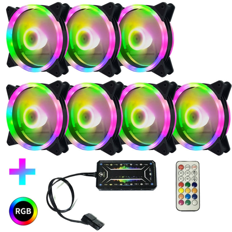 Computer CPU RGB luminous Radiator 7 Fans+Remote Control - Computer & Networking by buy2fix | Online Shopping UK | buy2fix