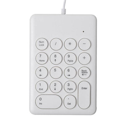 269 18 Keys Accounting Bank Wired Mini Chocolate Numeric Keypad, Cable Length: 1.25m(White) - Wired Keyboard by buy2fix | Online Shopping UK | buy2fix