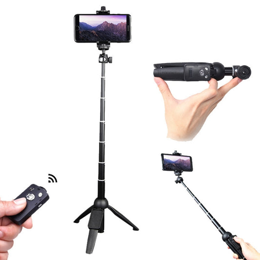 YUNTENG 9928 Mobile Phone Selfie Rod Tripod With Bluetooth Remote Control(20-100cm Black) - Consumer Electronics by YUNTENG | Online Shopping UK | buy2fix
