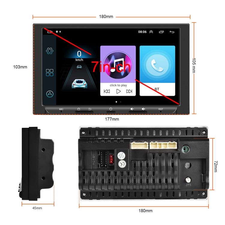 7 inch Carplay GPS Navigation Reverse Integrated Machine, Style: Standard+AHD Camera(2+32G) - In Car by buy2fix | Online Shopping UK | buy2fix