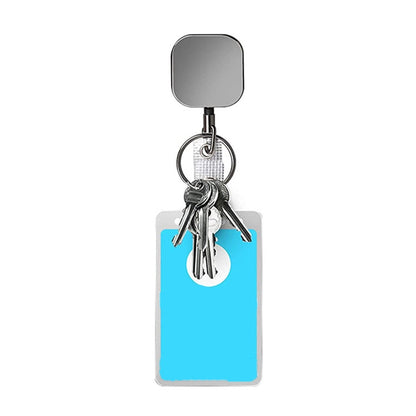 4cm Plated Metal Square Expansion Rope Key Chain - In Car by buy2fix | Online Shopping UK | buy2fix