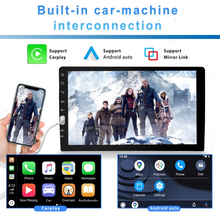 Q3570 9 inch Carplay Single Spindle MP5 Player, Style: Standard+8 Light Camera - In Car by buy2fix | Online Shopping UK | buy2fix
