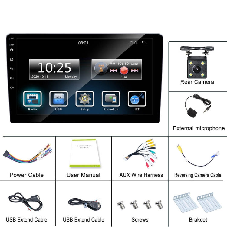 C7001 7 inch Touch Screen Built-In CarPlay Car MP5 Player, Style: Standard+4 Light Camera - In Car by buy2fix | Online Shopping UK | buy2fix