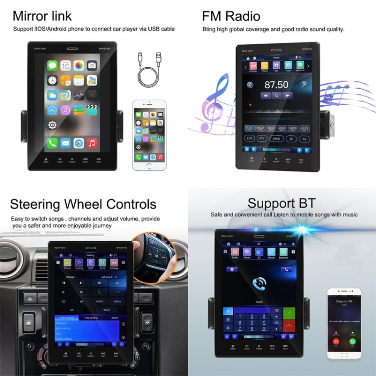 C800 9.5 Inch MP5 Single Butt Carplay Player, Style: Standard - In Car by buy2fix | Online Shopping UK | buy2fix
