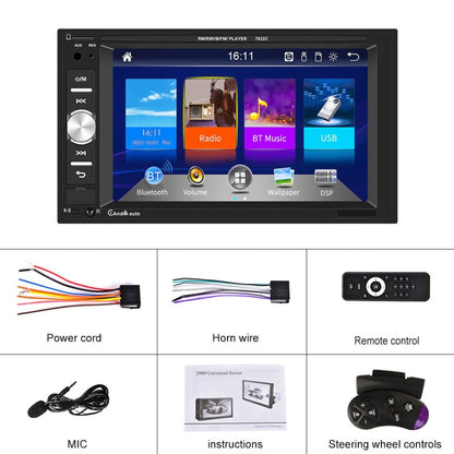 7622C 6.2 inch Dual Spindle HD Car Universal MP5 Carplay Player, Style: Standard - In Car by buy2fix | Online Shopping UK | buy2fix