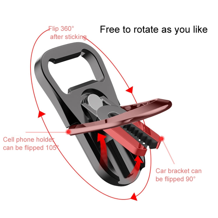 Multifunction Car Air Vent Phone Holder Finger Ring Phone Bracket Bottle Opener(Red) - Ring Holder by buy2fix | Online Shopping UK | buy2fix