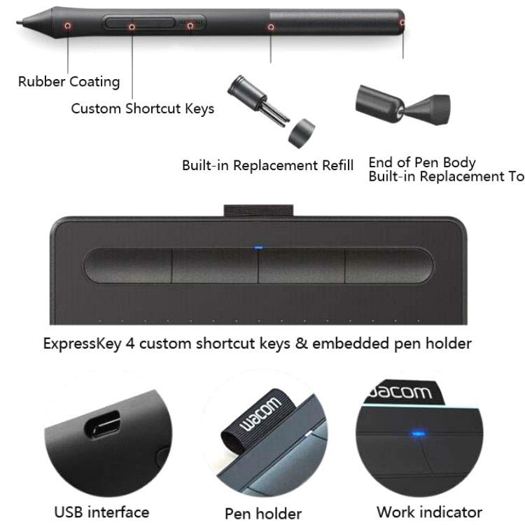 Wacom HCTL6100 USB Digital Hand Drawing Board - Consumer Electronics by Wacom | Online Shopping UK | buy2fix