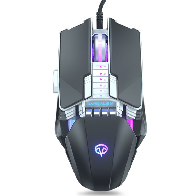 Dark Alien V710 7 Keys Metal Office Wired Glowing Mouse, Cable Length: 1.78m(Black) - Wired Mice by Dark Alien | Online Shopping UK | buy2fix