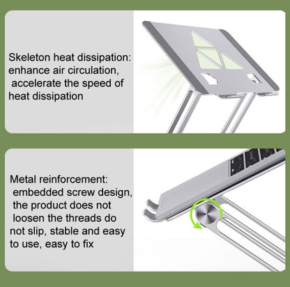 Aluminum Laptop Tablet Stand Foldable Elevated Cooling Rack,Style: Triangle  Silver - Computer & Networking by buy2fix | Online Shopping UK | buy2fix