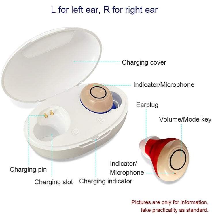 Z-300 TWS Rechargeable Sound Amplifier Deaf Hearing Aids(Red Blue) - Hearing Aids by buy2fix | Online Shopping UK | buy2fix