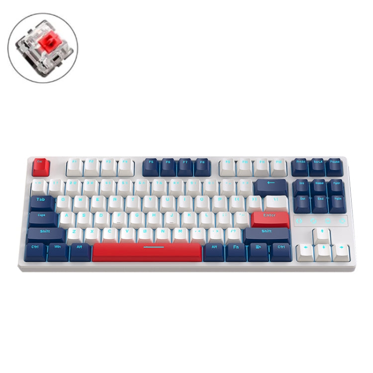 ZIYOU LANG K87 87-Keys Hot-Swappable Wired Mechanical Keyboard, Cable Length: 1.5m, Style: Red Shaft (Blue Ice Blue Light) - Wired Keyboard by ZIYOU LANG | Online Shopping UK | buy2fix