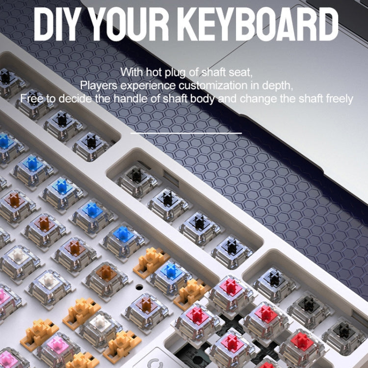 ZIYOU LANG K87 87-key RGB Bluetooth / Wireless / Wired Three Mode Game Keyboard, Cable Length: 1.5m, Style: Red Shaft (Yacht Blue) - Wireless Keyboard by ZIYOU LANG | Online Shopping UK | buy2fix