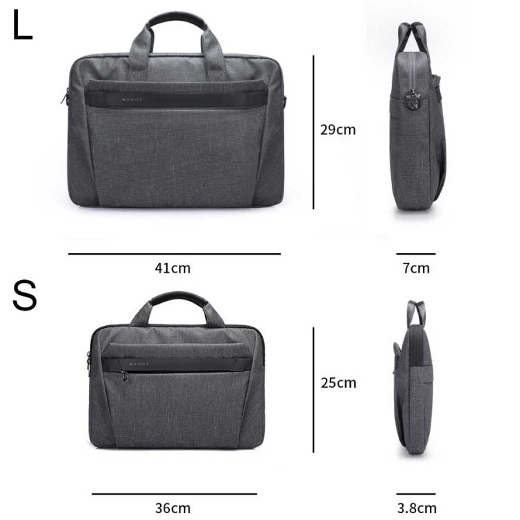 BANGE BG-2558 Large-capacity Waterproof and Wear-resistant Laptop Handbag, Size: S (Black) - 13.3 inch by BANGE | Online Shopping UK | buy2fix