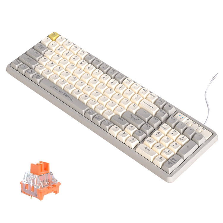 LANGTU GK102 102 Keys Hot Plugs Mechanical Wired Keyboard. Cable Length: 1.63m, Style: RGB Version Gold Shaft (Beige Knight) - Wired Keyboard by LANGTU | Online Shopping UK | buy2fix