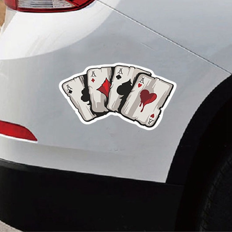 10pcs Colourful Spray-painted Reflective Playing Card Sticker - In Car by buy2fix | Online Shopping UK | buy2fix