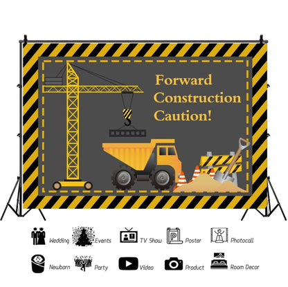 1.5m x 1m  Construction Vehicle Series Happy Birthday Photography Background Cloth(Mdm07372) - Camera Accessories by buy2fix | Online Shopping UK | buy2fix