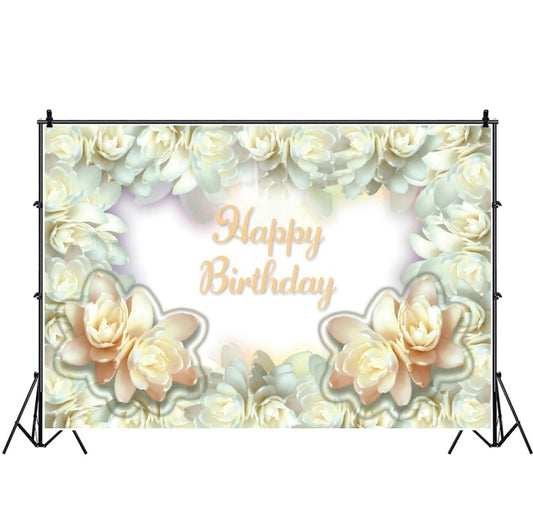 1.5m x 1m Flower Series Happy Birthday Party Photography Background Cloth(MSC00347) - Camera Accessories by buy2fix | Online Shopping UK | buy2fix