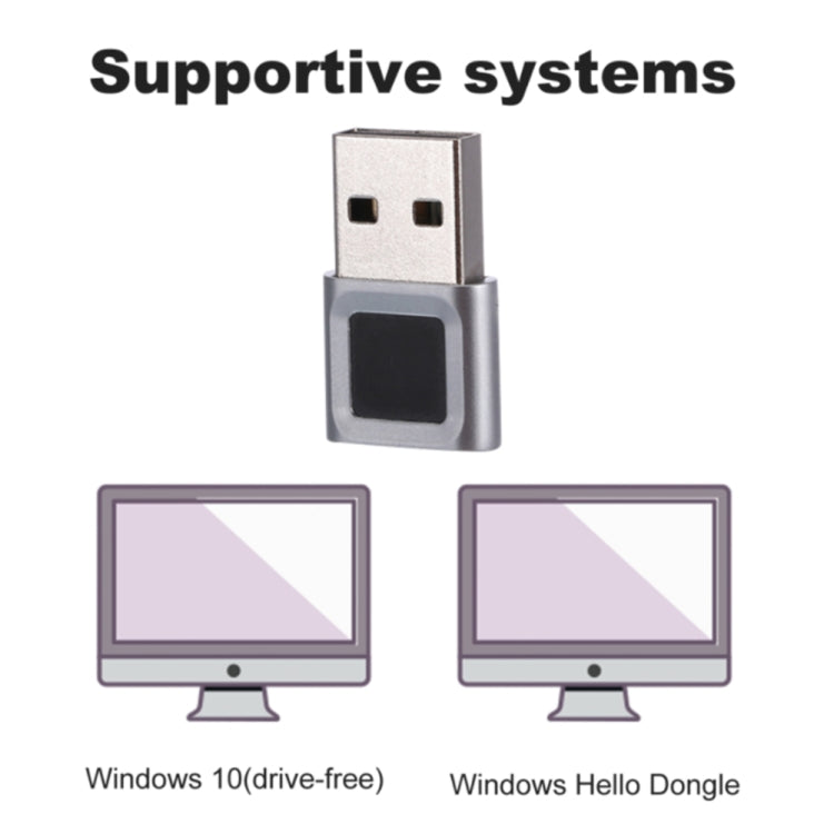 TRU8 Mini USB Fingerprint Reader Module for Windows 11 / 10 Hello Dongle - Computer & Networking by buy2fix | Online Shopping UK | buy2fix