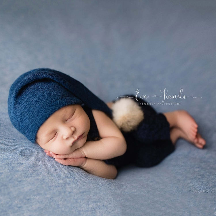 Newborn Photography Clothing Baby Photography Fur Ball Knitted Long Tail Hat(Taro Color) - Camera Accessories by buy2fix | Online Shopping UK | buy2fix