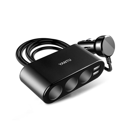 YANTU One Tow Three Car Digital Electronic Dual USB Cigarette Lighter, Specification: 3 Holes - In Car by YANTU | Online Shopping UK | buy2fix