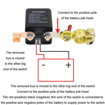 YQTANEN Car Battery Leakage Protection Remote Control Power Off Relay, Voltage: 12V 200A - In Car by buy2fix | Online Shopping UK | buy2fix