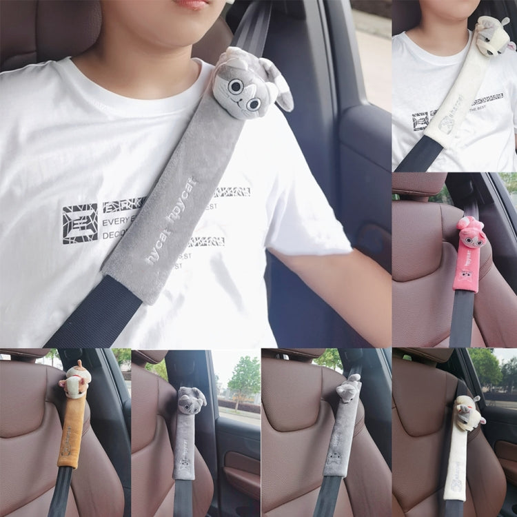 002 Cute Cartoon Thicked Seat Belt Anti-Strangled Protective Cushion, Length: 30.5cm (Beige Dog) - In Car by buy2fix | Online Shopping UK | buy2fix