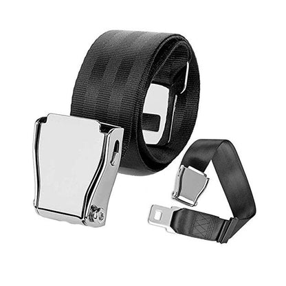 Two Point Aircraft Buckle Adjustable Seat Belt Extended Band(Black) - In Car by buy2fix | Online Shopping UK | buy2fix