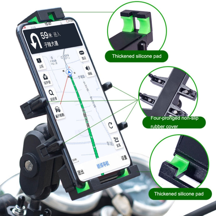 A02 Motorcycle Mobile Phone Navigation Bracket Car Riding Anti-shock Aluminum Alloy Rack(M10 Ball Header Installation Model) - In Car by buy2fix | Online Shopping UK | buy2fix