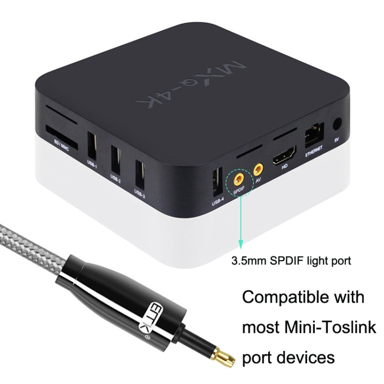 EMK QH4.0 Mini Toslink 3.5mm Interface SPDIF Audio Fiber Optical, Length: 5m(Black) - Audio Optical Cables by EMK | Online Shopping UK | buy2fix